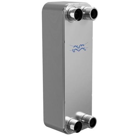 Alfa Laval 100 Stainless Steel Plate Heat Exchanger, AISI 316L, 30 Plates, Single Circuit, 2 Thread Port AlfaNova 76-30H